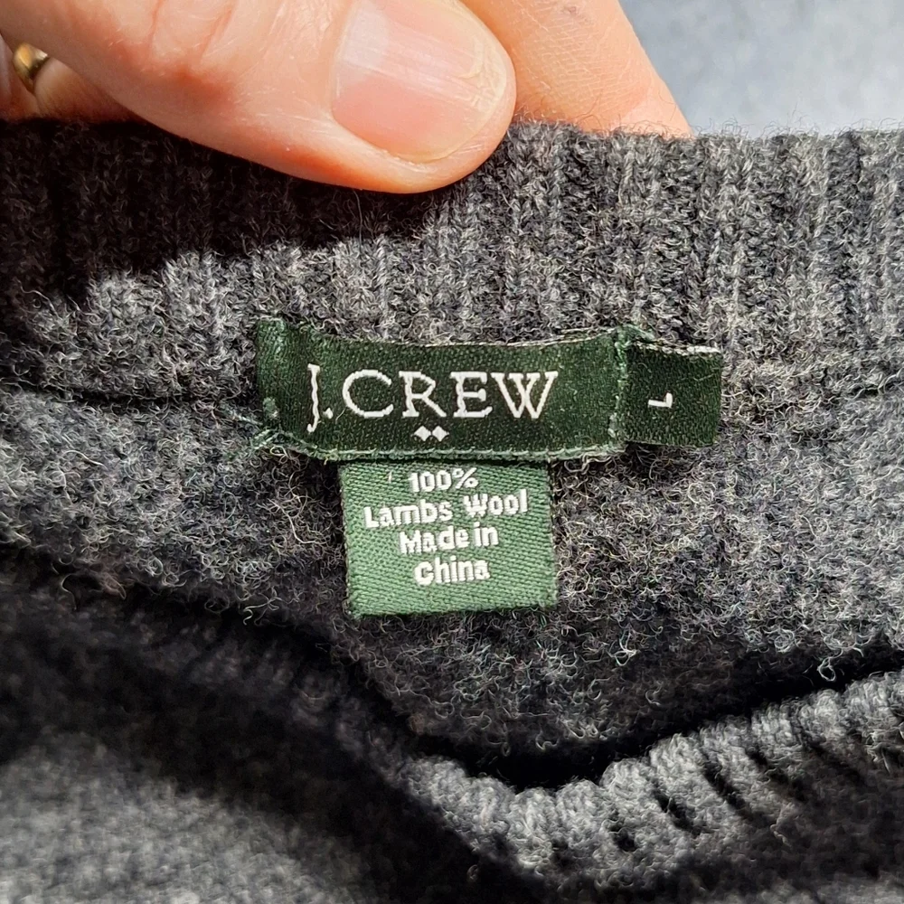 J. Crew Cable Knit Crewneck 100% Lambs Wool Sweater, Size Large, Style#78319